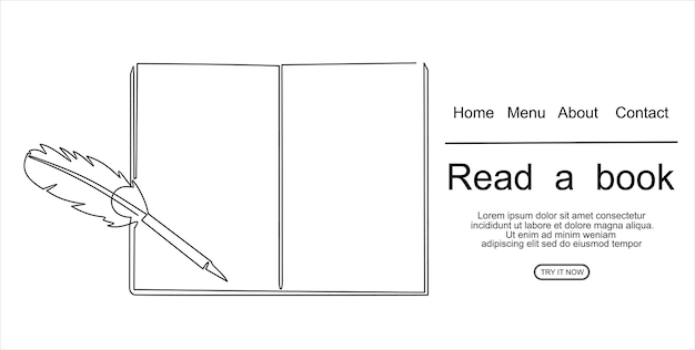 vector icon concept. I like reading. continuous line drawing