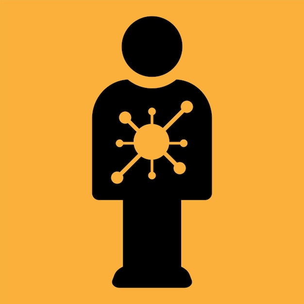 Векторная икона Коронавирусная вакцина для здорового человека в конце вируса коронавируса человека