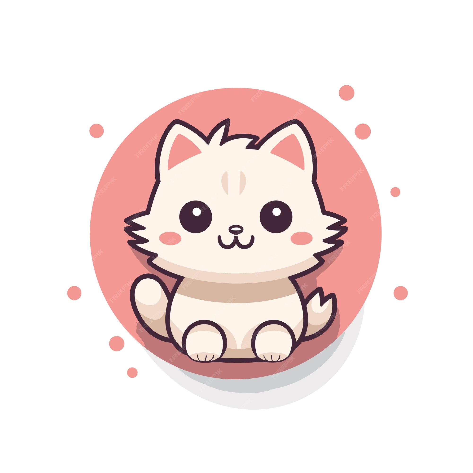 Premium Vector  Sweet feline a pink kawaii cartoon cat icon with