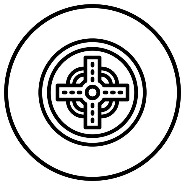 Vector Icon Design Illustratie van het kruispunt van de weg