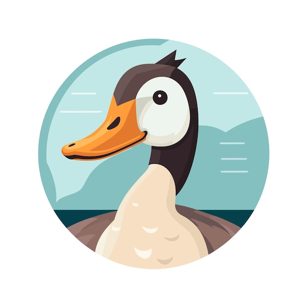 VECTOR ICON OF A DUCK FLAT DESIGN