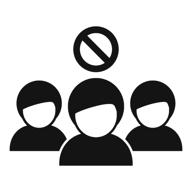 위에 noentry 표지판이 있는 사람들의 그룹의 터 아이콘