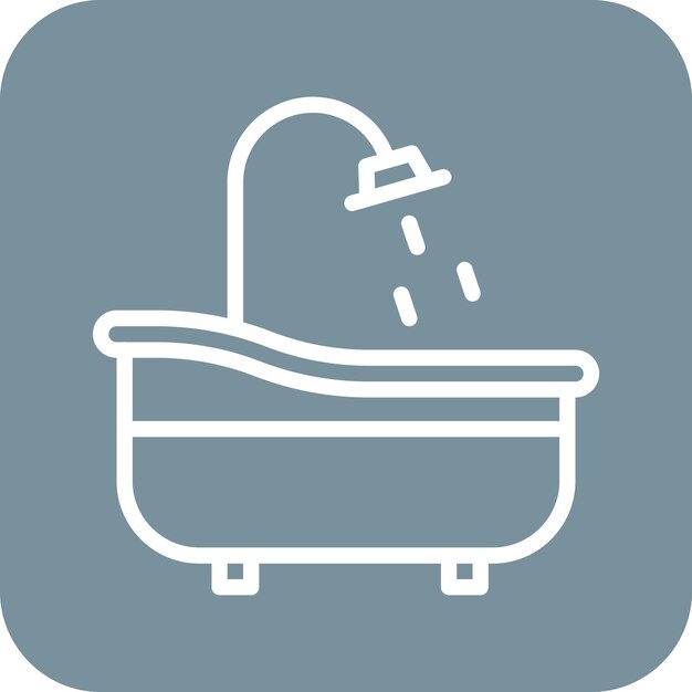 Vector vector-icon illustratie van de badkuip van de hygiene routine-iconset