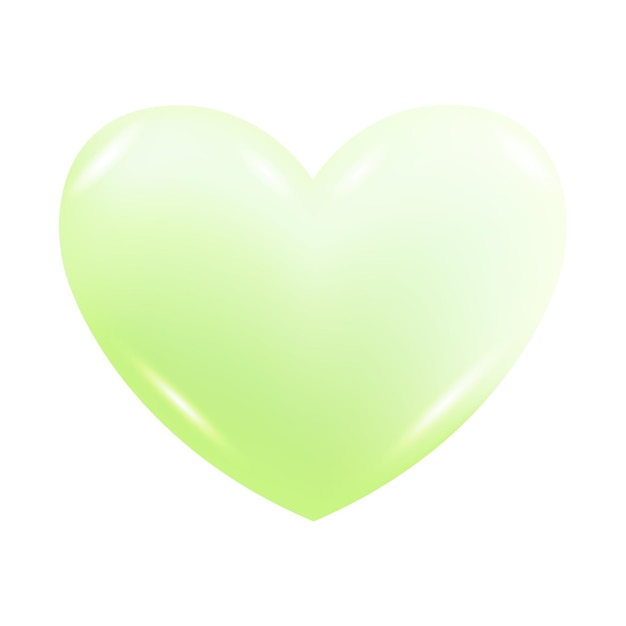 벡터 터 아이콘 일러스트레이션 녹색 심장이 색에 분리되어 있습니다.