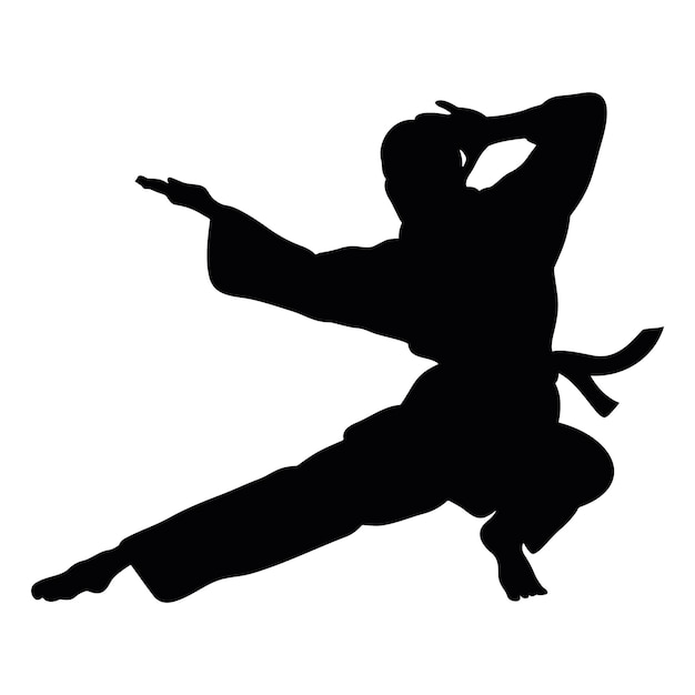 vector icon of karateka in kimono