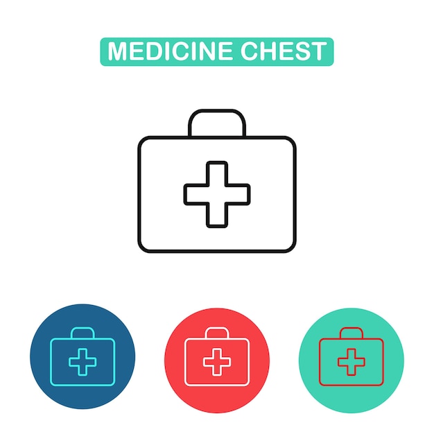 Vector icon of medicine chest