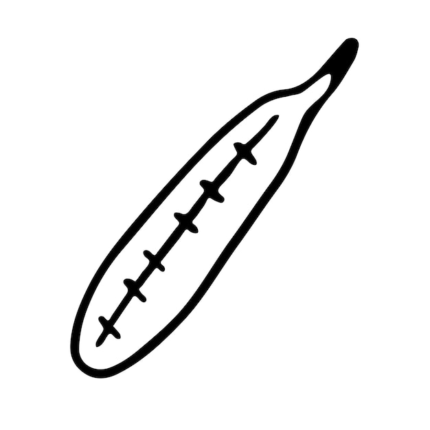 Icona di vettore del termometro a mercurio in stile doodle