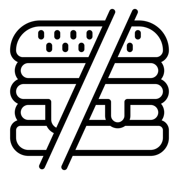 vector icon of no fast food healthy diet concept