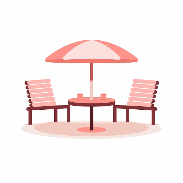 Vector vector icon a outdoor dining set with a table two chairs and an umbrella