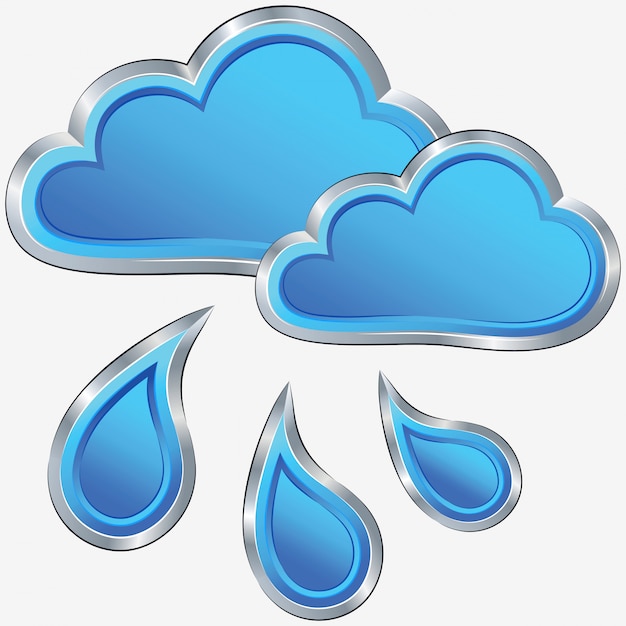 Vector icon of rainy weather