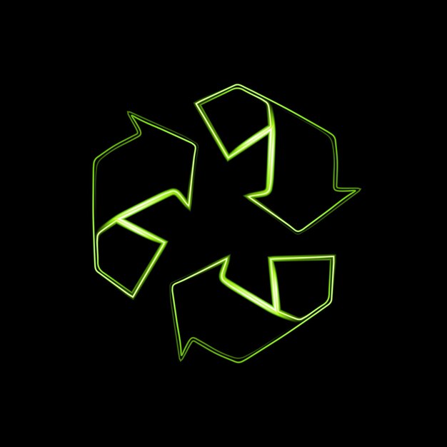 Vector icon of recycling with neon effect.