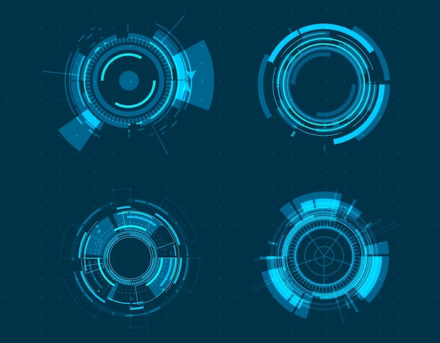 Vector icon set technology circle design.