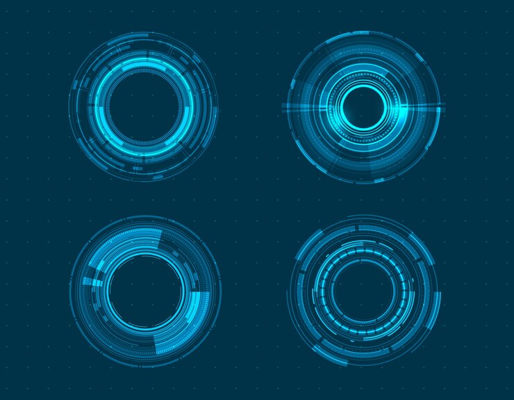 Vector vector icon set technology circle design.