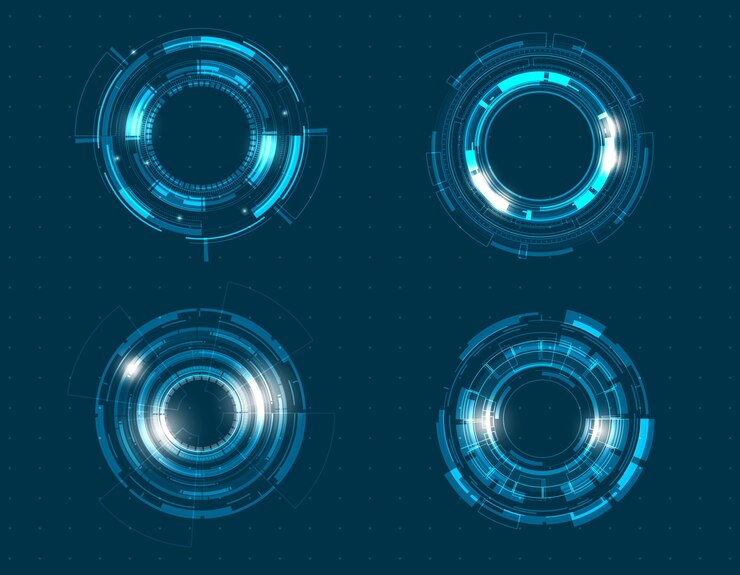 Vector vector icon set technology circle design.