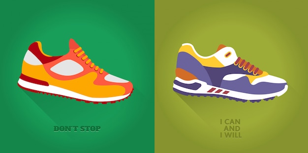 Vector icon set van training schoenen.