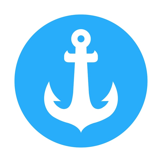 Знак векторной иконки с якорем корабля