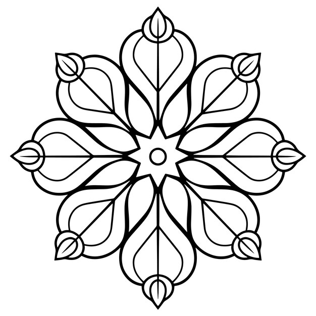 Vector vector icon of a snowflake outline perfect for winter or holidaythemed designs