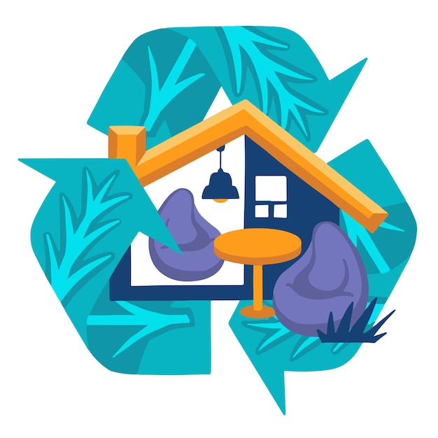 Vector icon symbol of recycling of decor and interior items