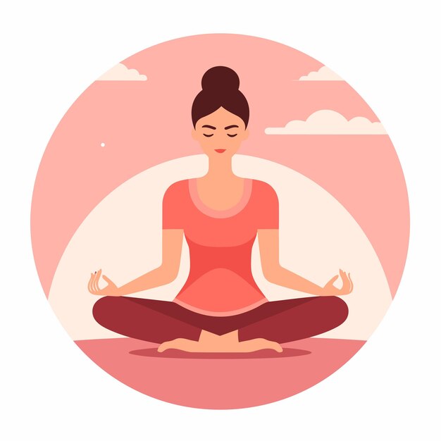 Vector vector icon a woman meditating in a lotus position