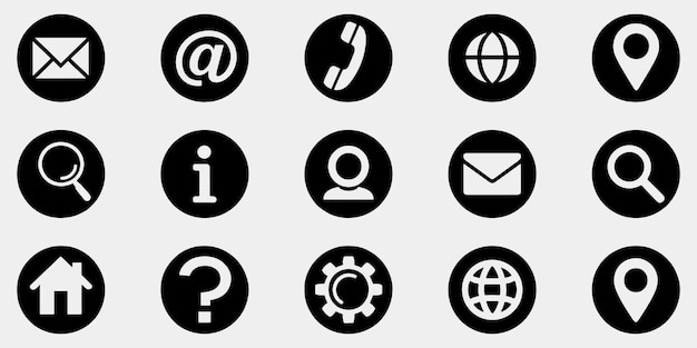 Vector iconen collectie met envelop telefoon en meer