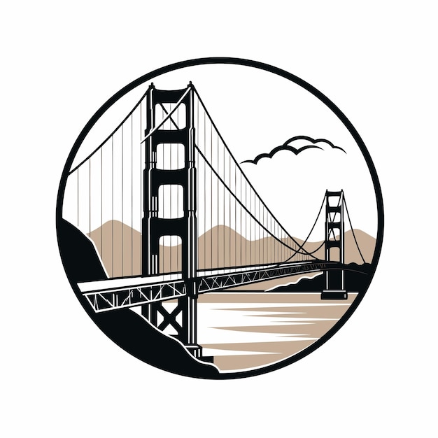 Vector of the iconic golden gate bridge in san francisco california