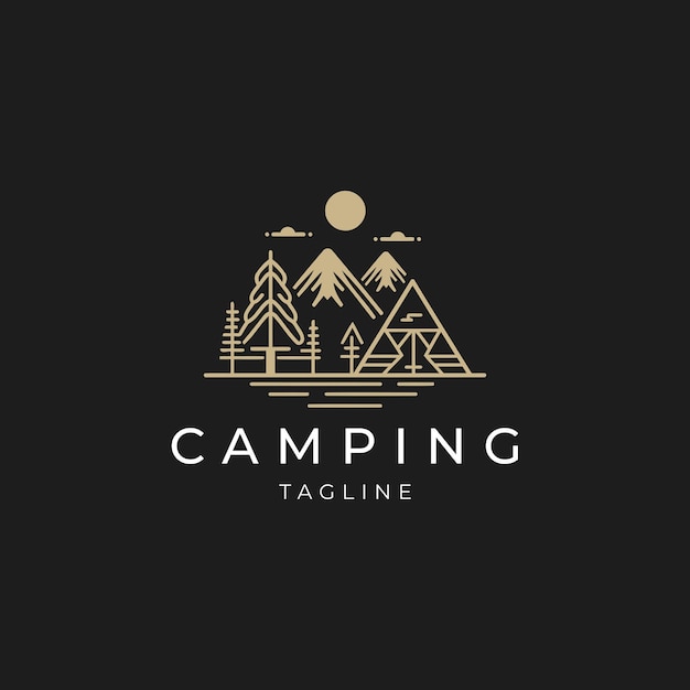 Vector-iconontwerpsjabloon voor het campingslogo