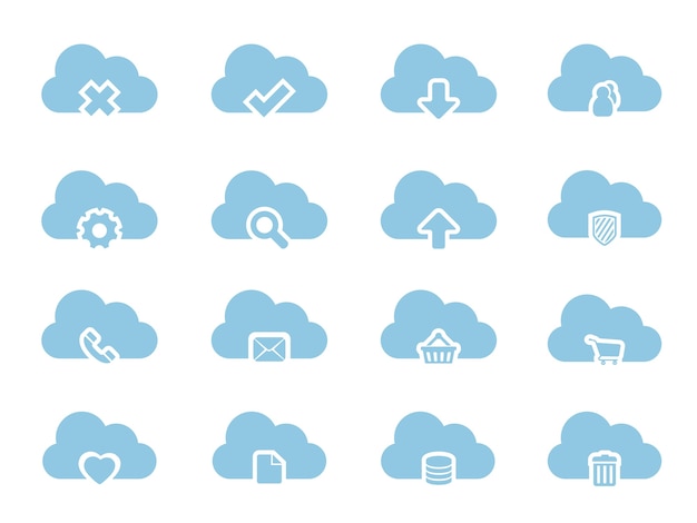 Vector vector icons for cloud computing