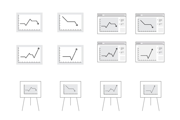 Vector icons for computer presentation of dynamic graph growth