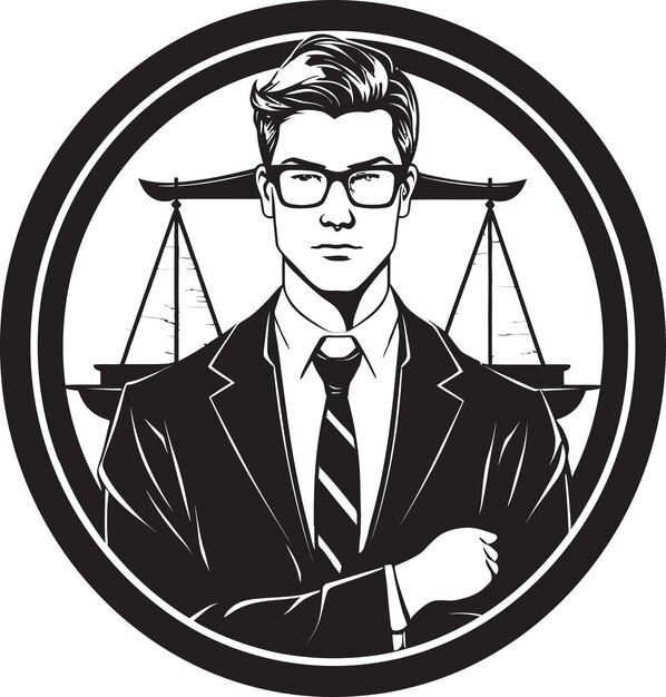 Vector vector icons of legal brilliance lawyers