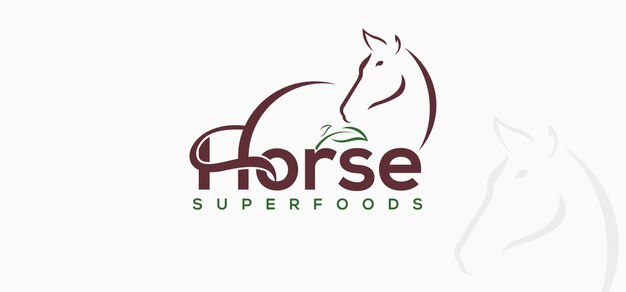 Vector vector icons and logo horse leaf combination pet food farm logo