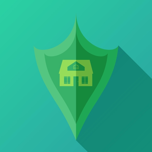 Vector icons with a shield and a home for your business. Home insurance