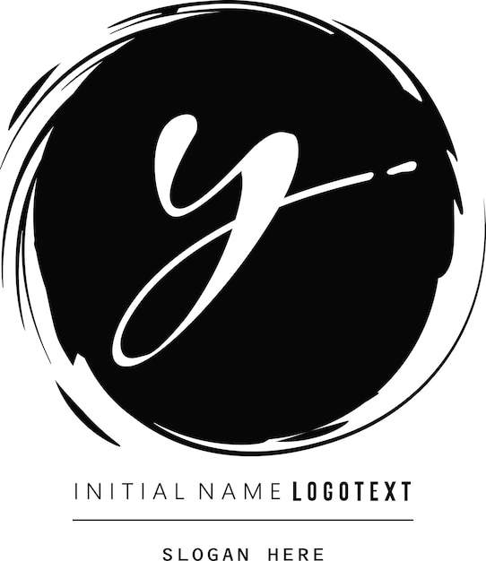 Vector vector-icoon van de letter y met handgetekende inktstreek y letters logo-ontwerp penseelstreek y letter logo