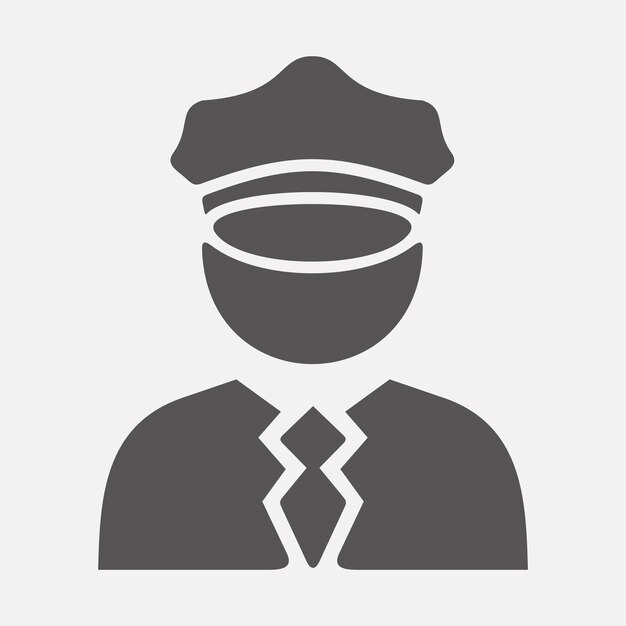 Vector vector icoon van een politieagent in een pet