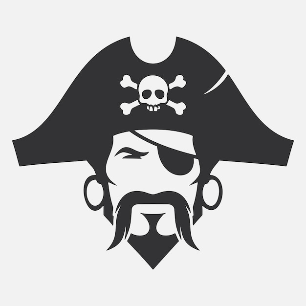 Vector vector icoon van piraat met hoed