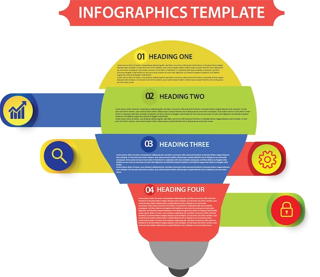 Vector idea light bulb circle infographic template for graphs charts diagrams