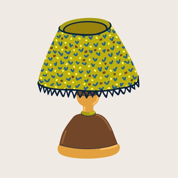 Vector iillustration of table lamp isolated on light background.