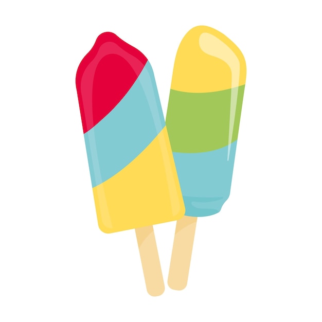 Vector ijs popsicle met de hand getekende vector illustratie