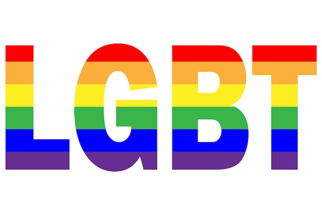 Vector vector illusrtation of word lgbt  lgbt in six rainbow colors can be used like logo postcard or wallpaper for lgbt community flag of freedom