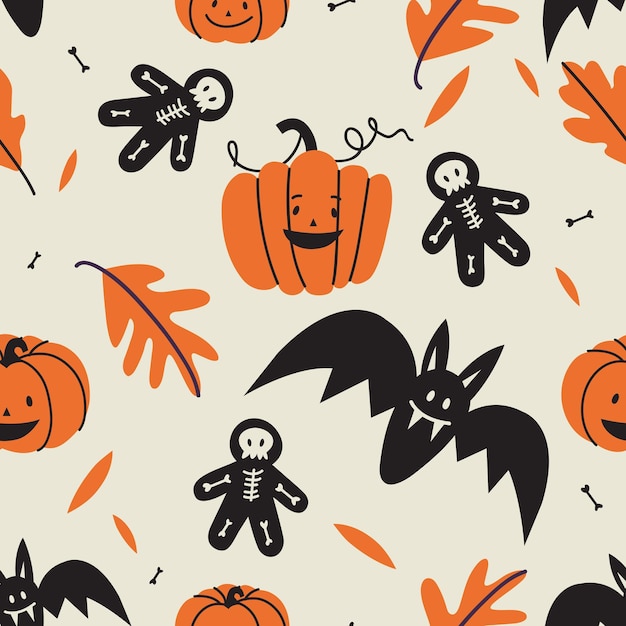 Vector illustartion icons for Happy Halloween Trick or treat symbol Background or seamless pattern