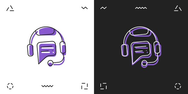 Vector illustrated icon for customer support with effect in 2 variations