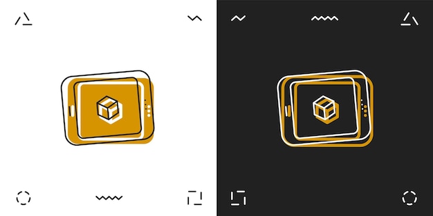 vector illustrated tablet icon with effect in 2 options