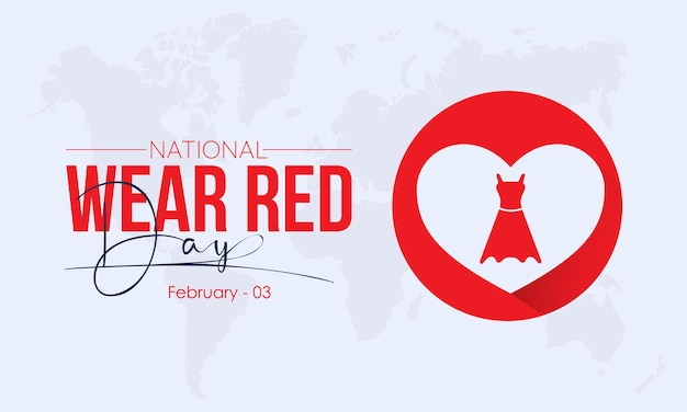 Vector illustratie banner ontwerpsjabloon concept van National Wear Red Day waargenomen op 03 februari