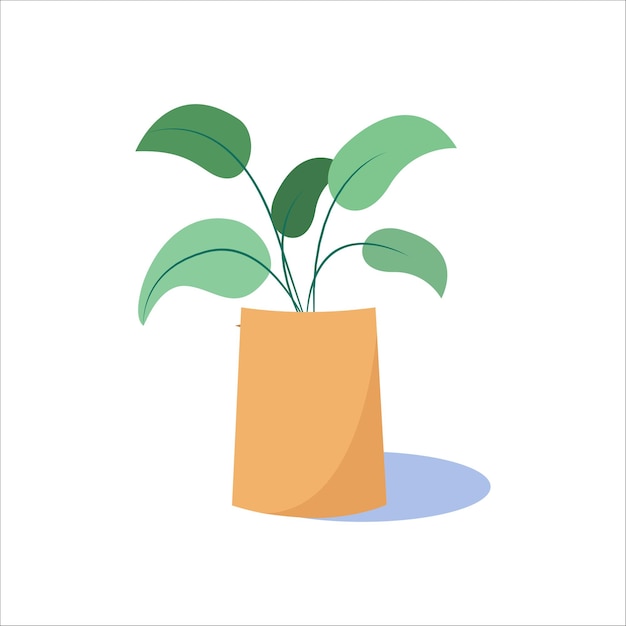 Vector illustratie bloem plant groeit in een pot Potplant pictogram Kleine plant zaailing