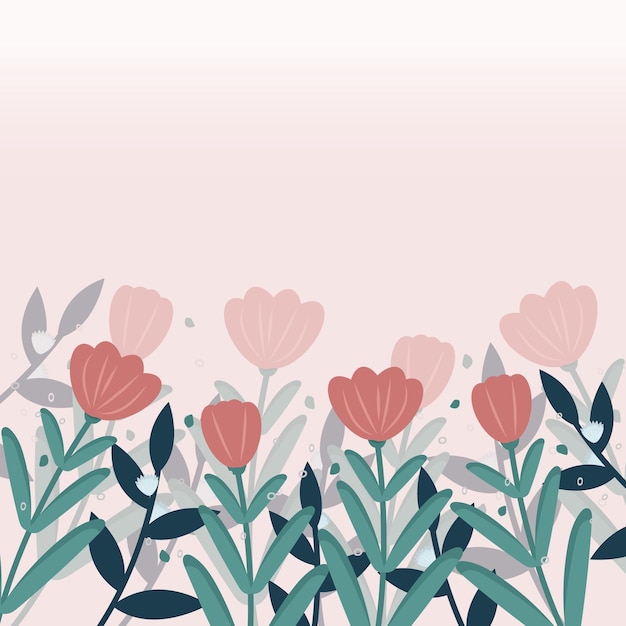 vector illustratie bloemen op een roze achtergrond