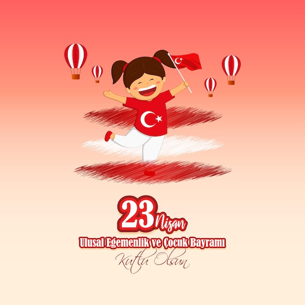 Vector vector illustratie concept van 23 nisan ulusal egemenlik ve cocuk bayrami wat betekent 23 april nationale soevereiniteit en kinderdag