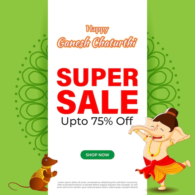 Vector illustratie concept van Ganesh Chaturthi festival Sale banner