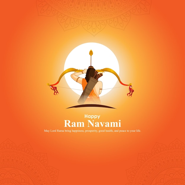Vector vector illustratie concept van spring hindu festival shree ram navami wenst groet