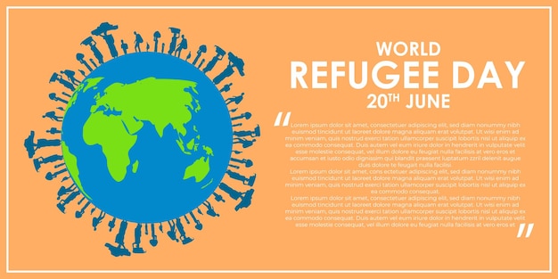 Vector illustratie concept van Wereldvluchtelingendag banner