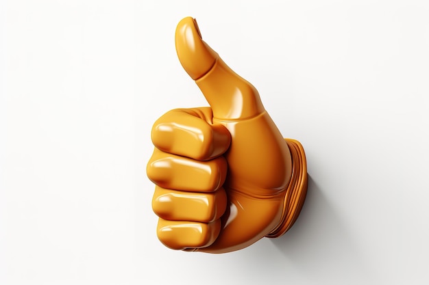 Vector illustratie duim omhoog emoticon op witte achtergrond 3d stijl ontwerp van goedkeuring emoji voor soc
