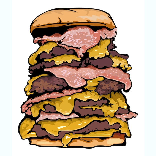 Vector vector illustratie gestapelde hamburgers